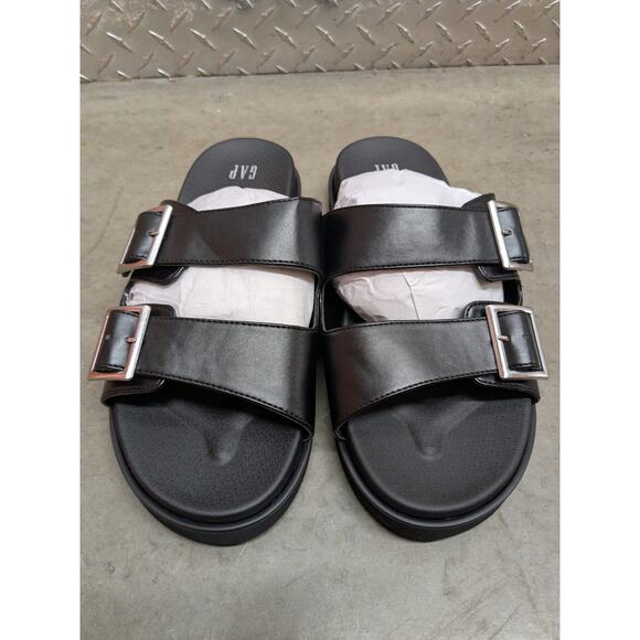 Gap Men - Vegan Leather Double-Strap Sandals/ 9 / black /NWOT main image 4